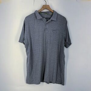 tasc Performance Mens XL Gray Organic Cotton Bamboo Lycra Short Sleeve Polo